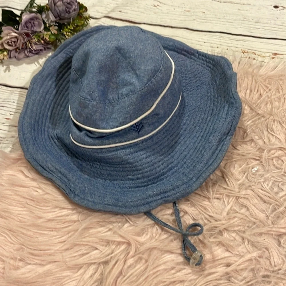 Coolibar Sand Castle Blue Kids UPF Hat
